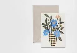 Hadley Paper Goods Checker Vase Card