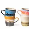 HKliving 70s Americano Mug, Set Of 4, Pegasus 2 HKliving 70s Americano Mug, Set Of 4, Pegasus -TwentyTwentyOne Shop hkliving 70s ceramic americano mugs set of 4 pegasus 1