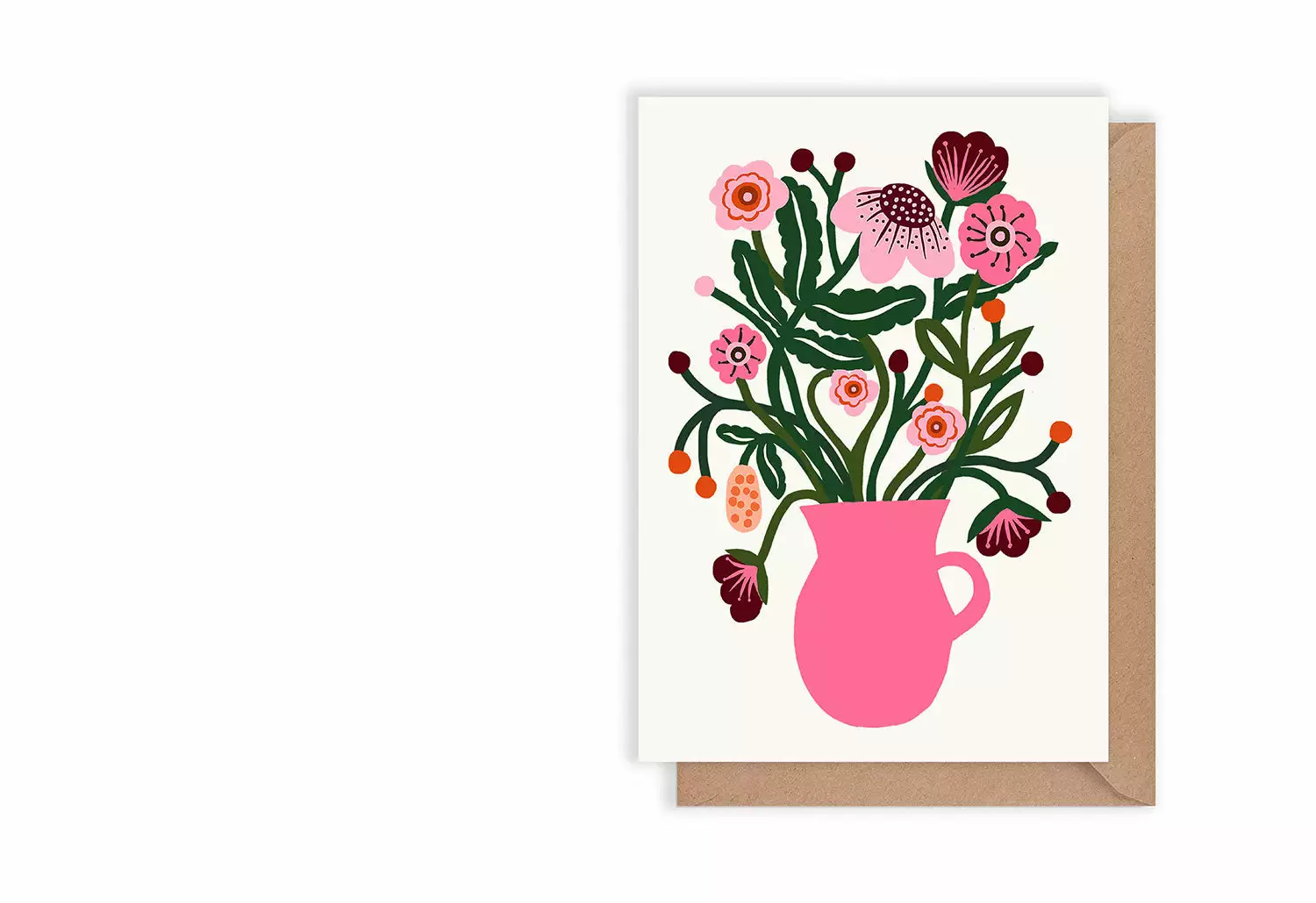 Kiran Ravilious Summer Blossom Pink Vase Card 3 Kiran Ravilious Summer Blossom Pink Vase Card