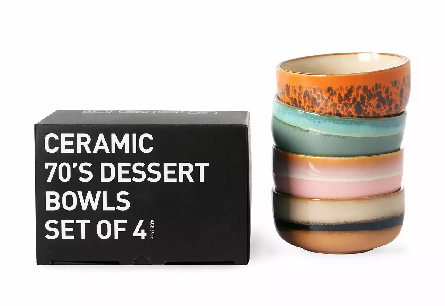 HKliving 70s Dessert Bowls, Set Of 4, Sirius 5 HKliving 70s Dessert Bowls, Set Of 4, Sirius - Image 3
