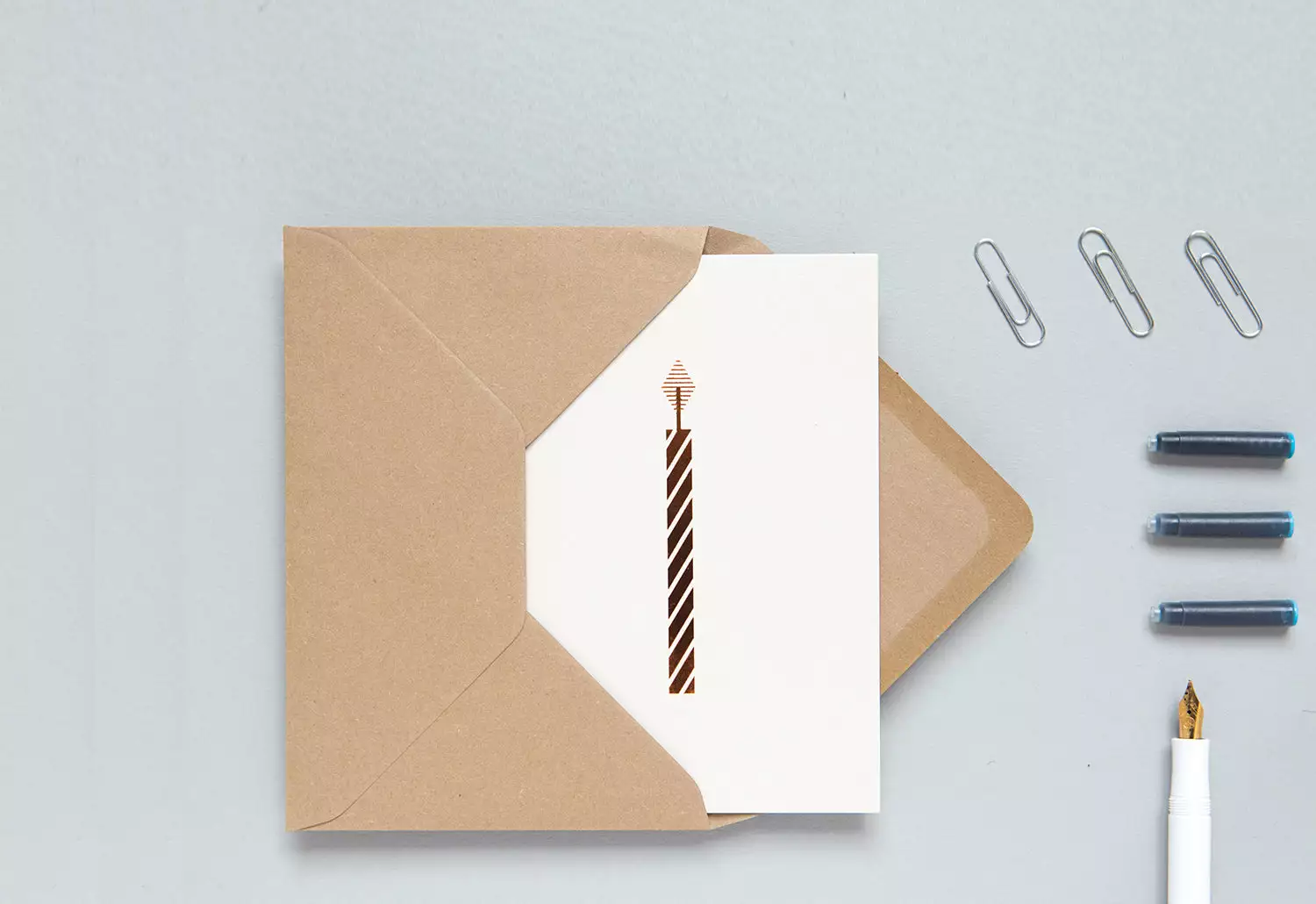 Ola Studio Foil Blocked Copper Candle Card 3 Ola Studio Foil Blocked Copper Candle Card