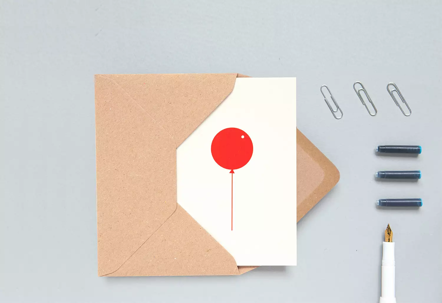 Ola Studio Foil Blocked Red Balloon Card 3 Ola Studio Foil Blocked Red Balloon Card