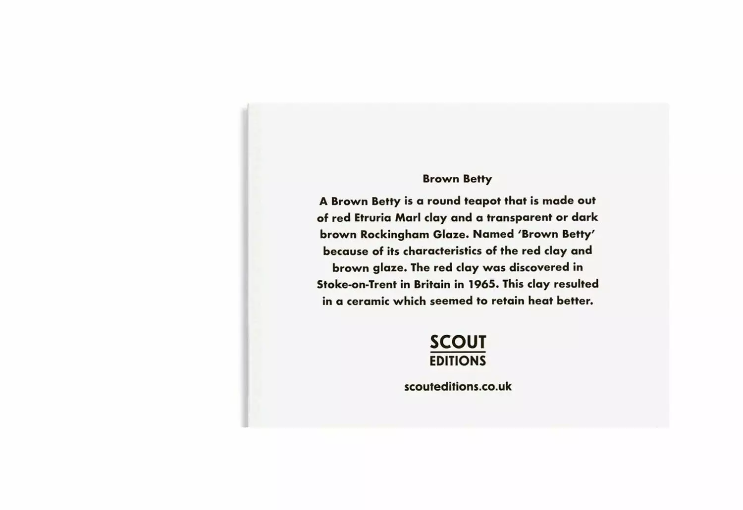 Scout Editions Brown Betty Card 4 Scout Editions Brown Betty Card - Image 2